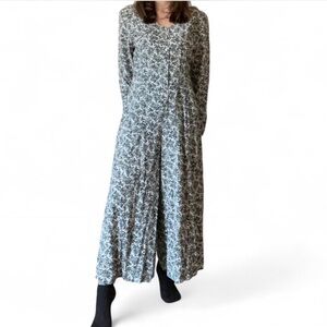 Vintage 90s blue and White Floral Jumpsuit